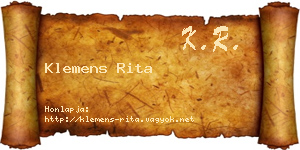 Klemens Rita névjegykártya