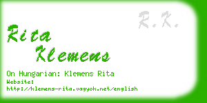 rita klemens business card